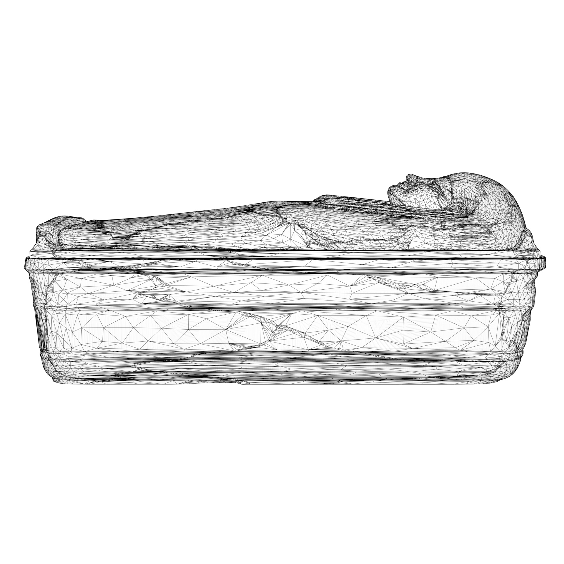 Sarcophagus Egyptian Stone Low-poly 3D model_19