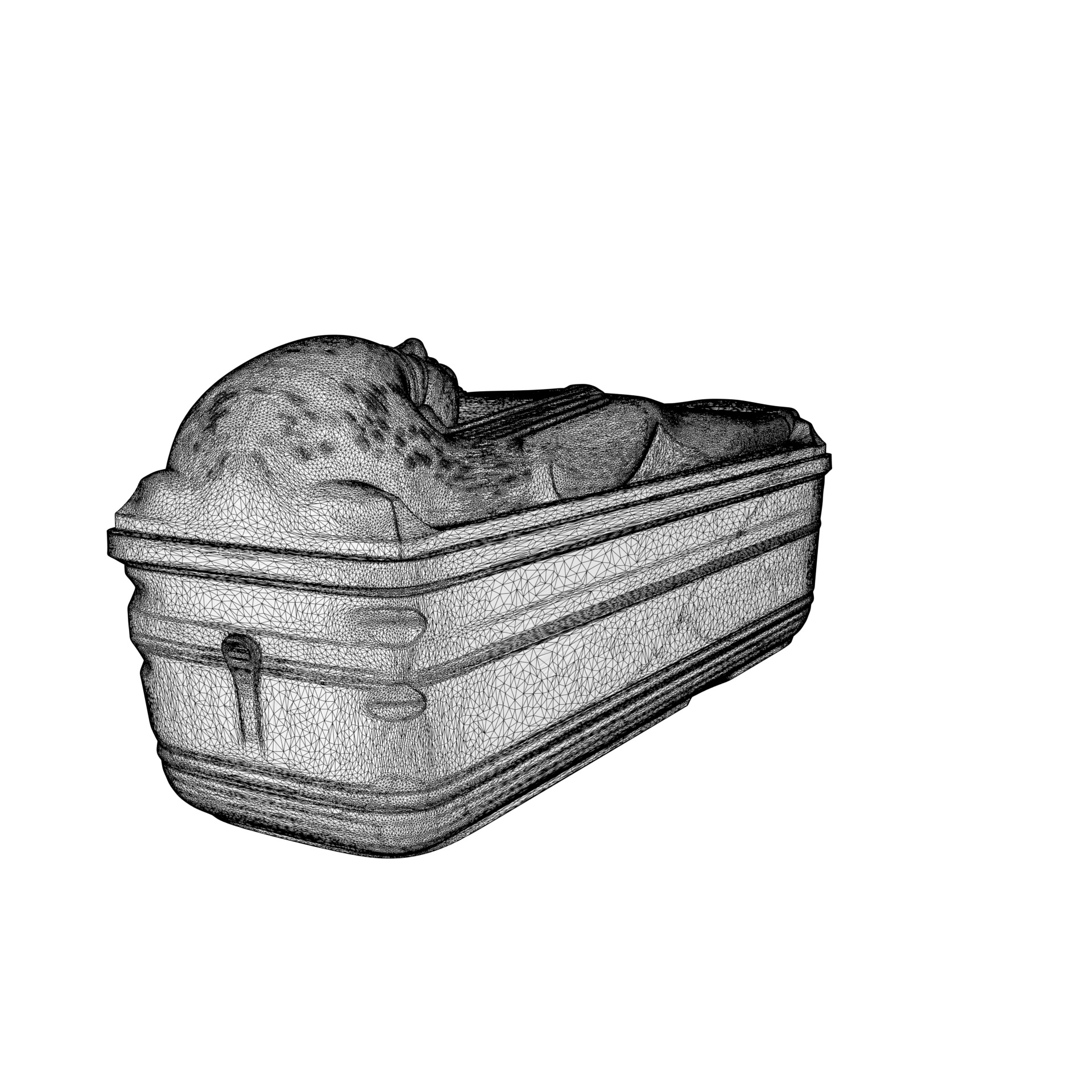 Sarcophagus Egyptian Stone Low-poly 3D model_17