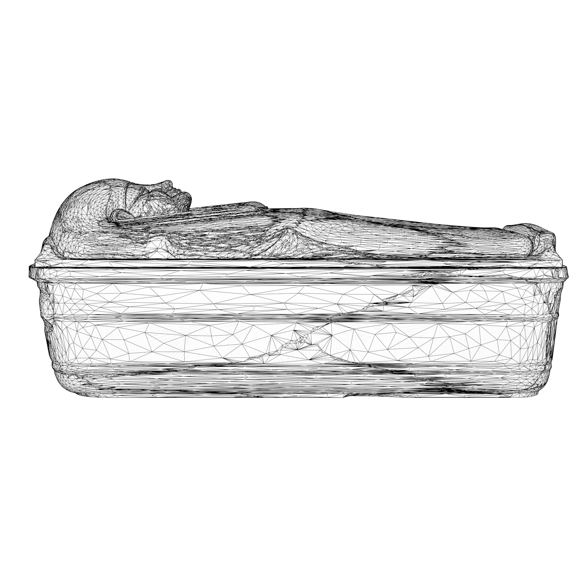 Sarcophagus Egyptian Stone Low-poly 3D model_22