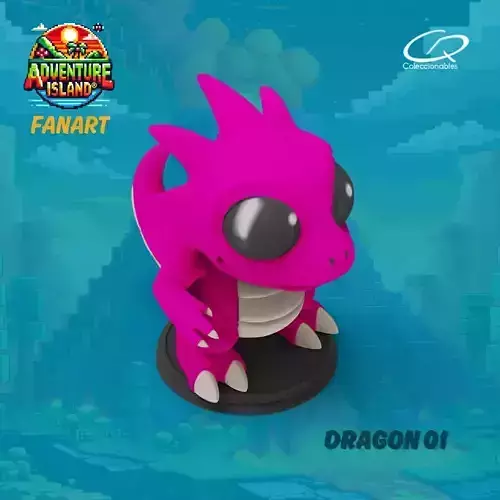 Adventure Island fanart Dragon 01 3D print model