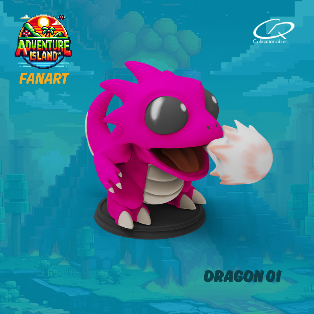 Adventure Island fanart Dragon 01 3D print model_9