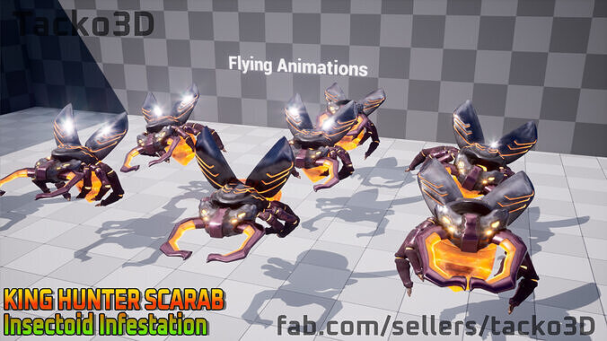 Scarab Giant Beetle Enemy - Unreal Engine FBX Low-poly 3D model