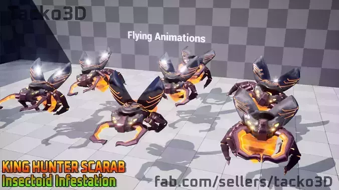 Scarab Giant Beetle Enemy - Unreal Engine FBX Low-poly 3D model