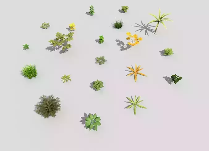 low poly plants collection