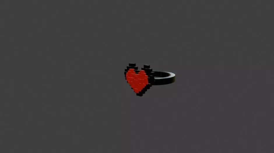 ring heart minecraft 3D print model_0