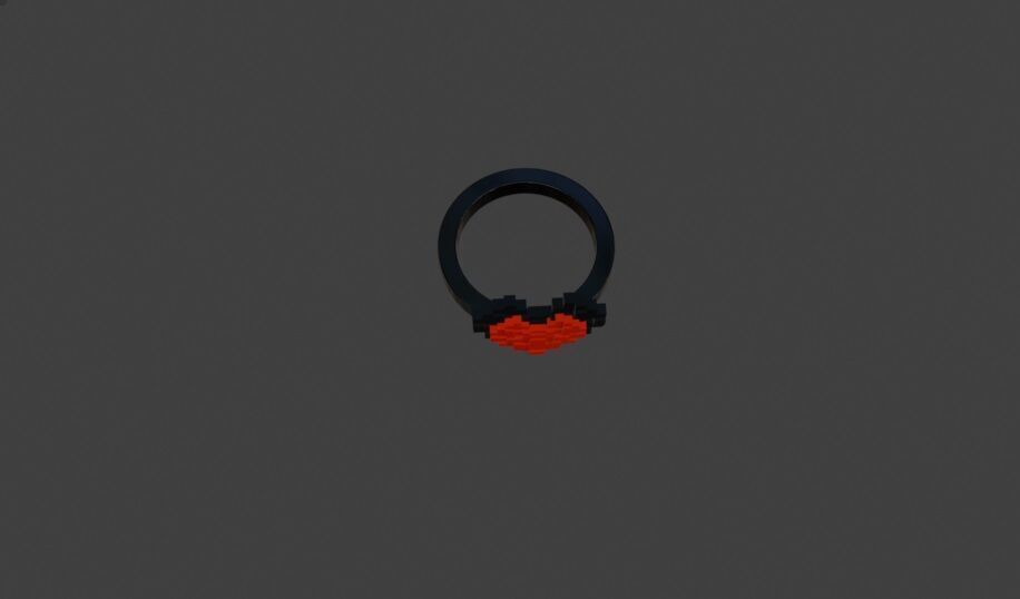 ring heart minecraft 3D print model_1