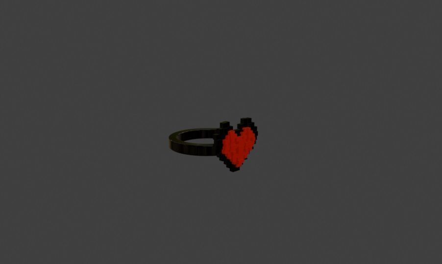 ring heart minecraft 3D print model_3
