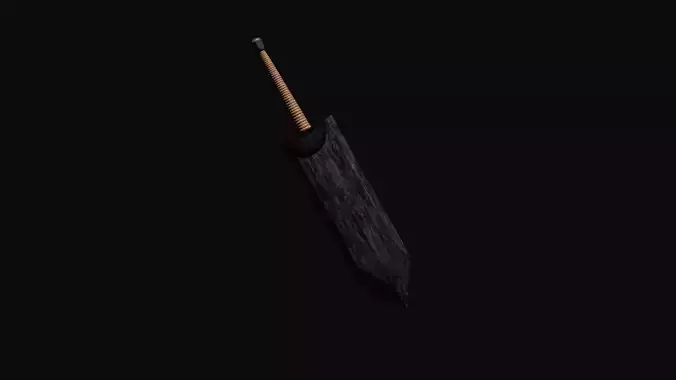 A large two-handed sword Low-poly 3D model