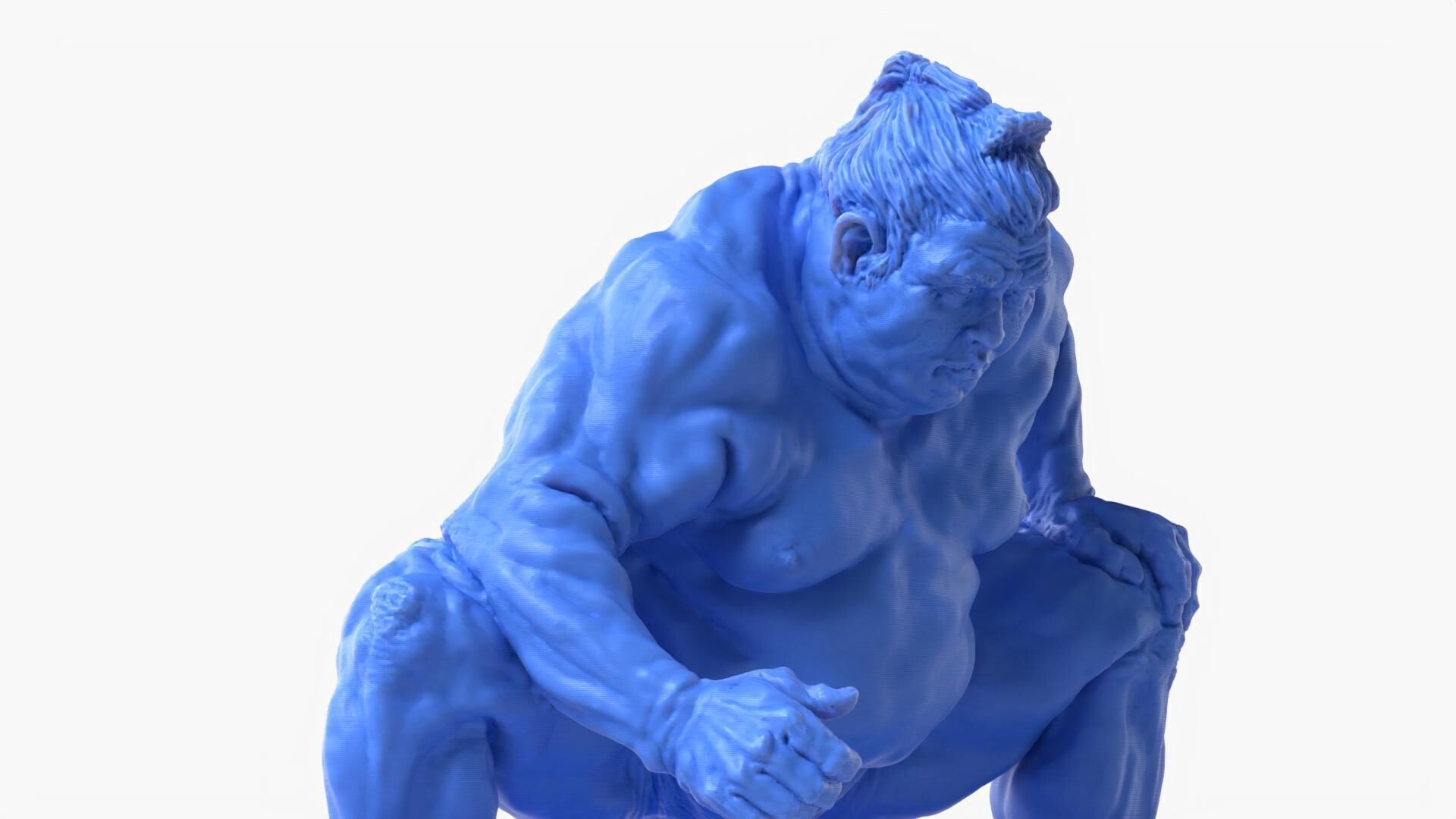 Sumo Wrestler Sculpture 3D print model_2