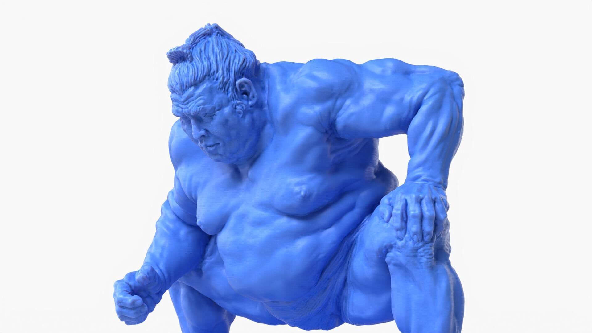 Sumo Wrestler Sculpture 3D print model_5