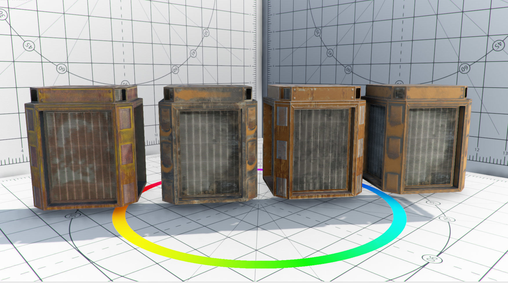 Abandoned Base Level Design Props Low-poly 3D model_25