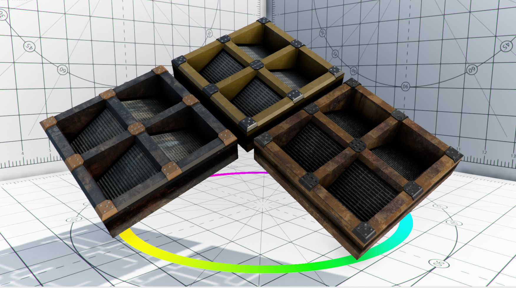 Abandoned Base Level Design Props Low-poly 3D model_19