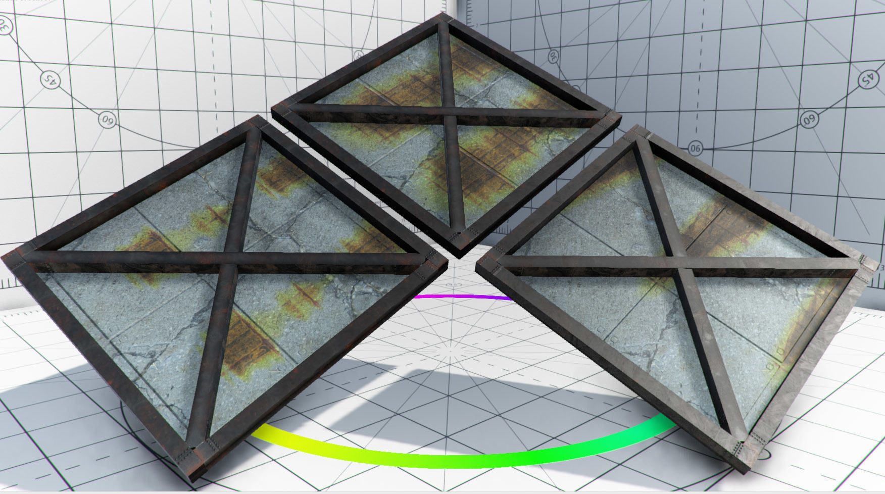 Abandoned Base Level Design Props Low-poly 3D model_29