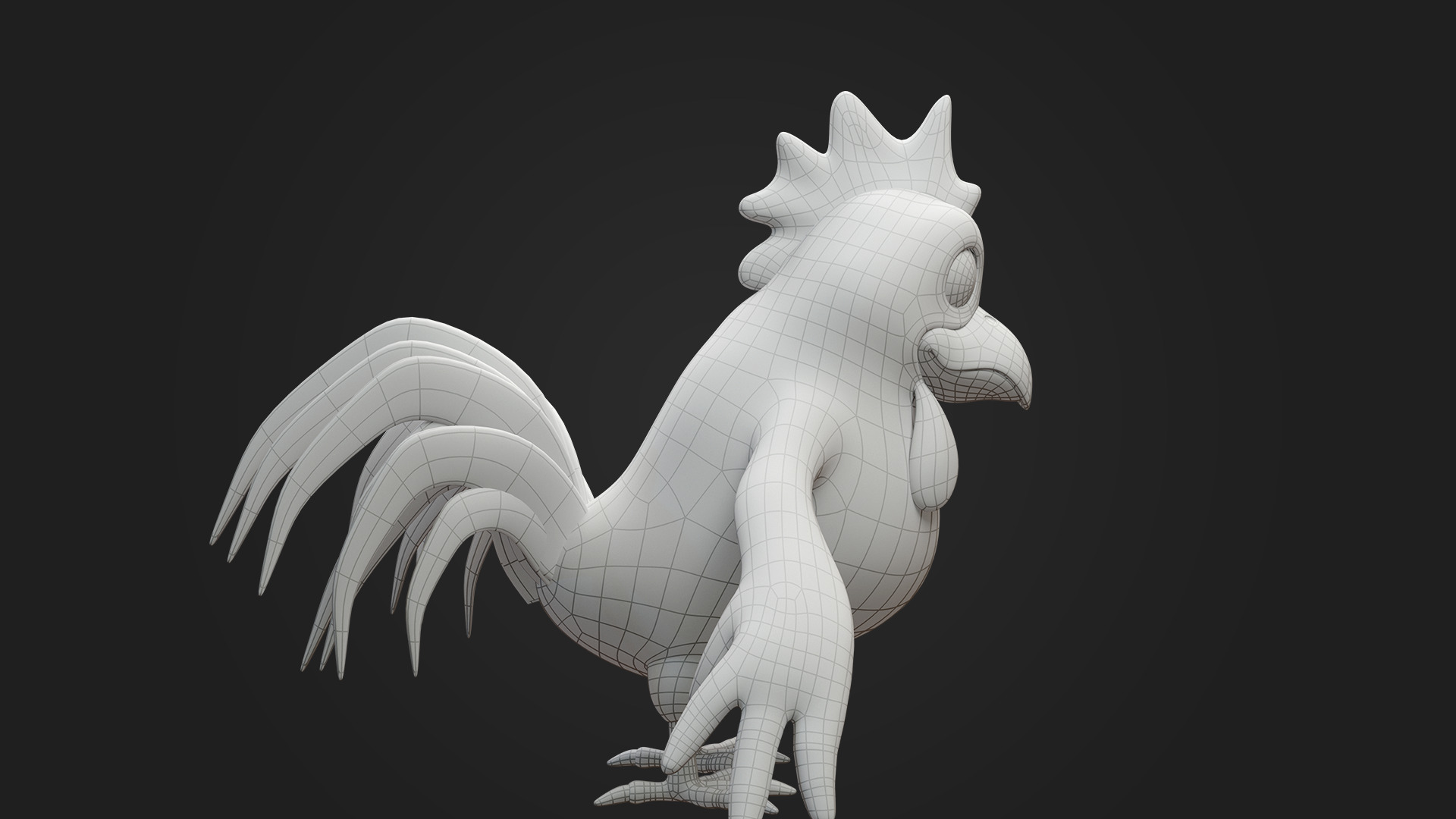 Stylized Cartoon Chicken Character 3D model_13