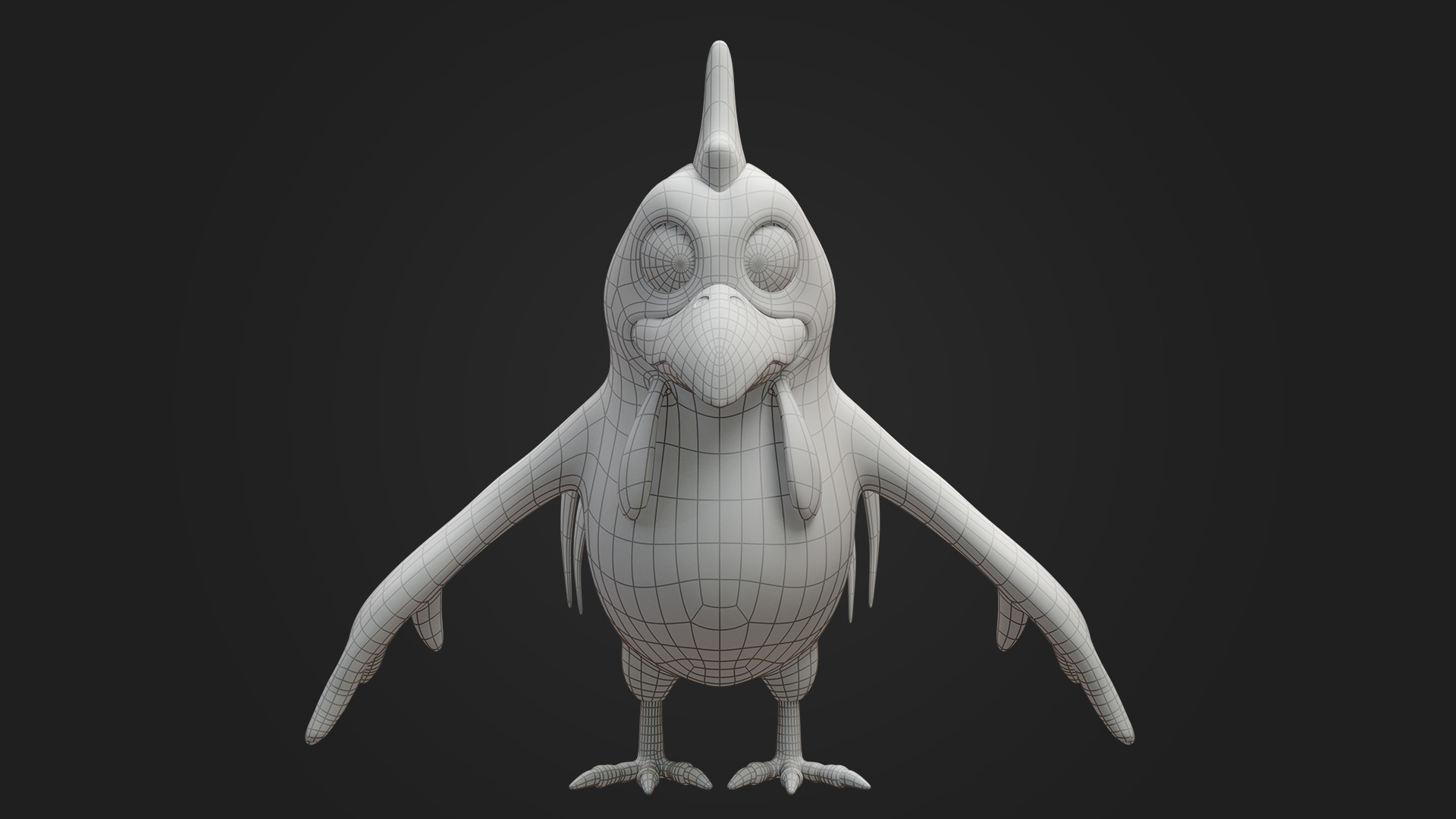 Stylized Cartoon Chicken Character 3D model_11