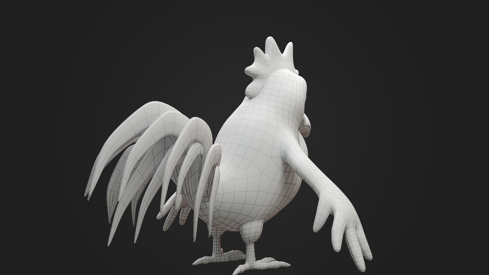 Stylized Cartoon Chicken Character 3D model_10