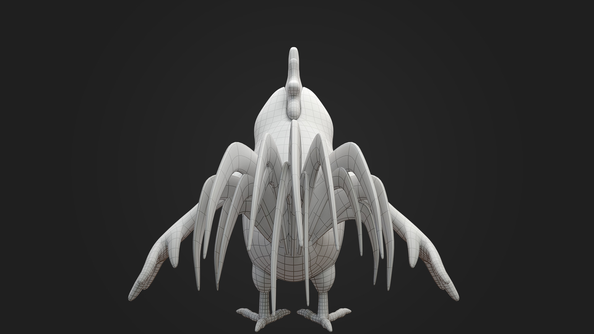 Stylized Cartoon Chicken Character 3D model_8