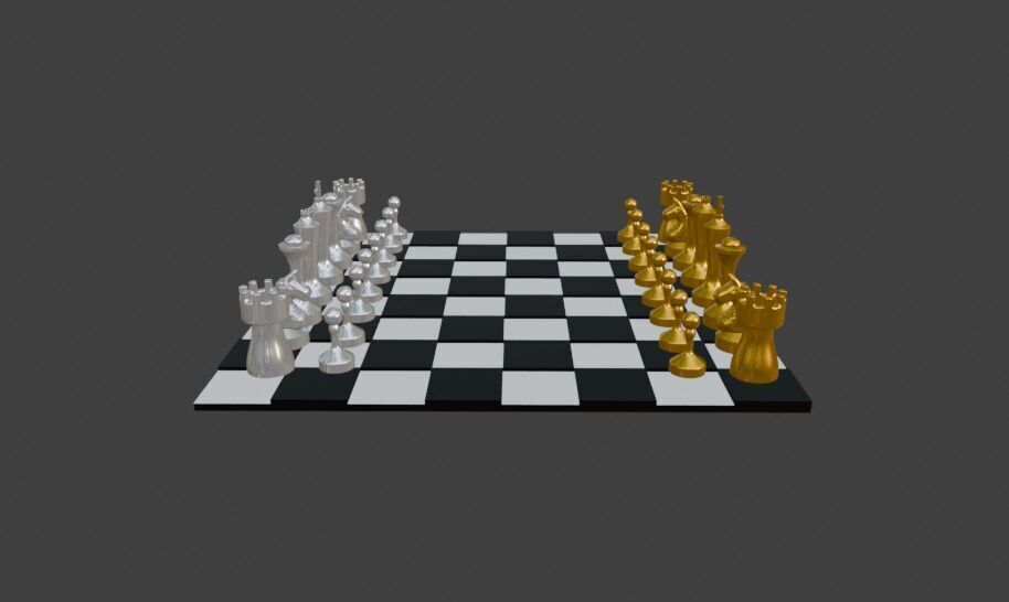 Chess Stilized 3D print model_4