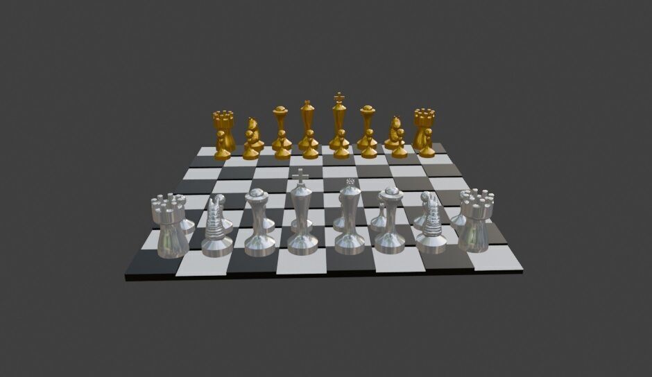 Chess Stilized 3D print model_3