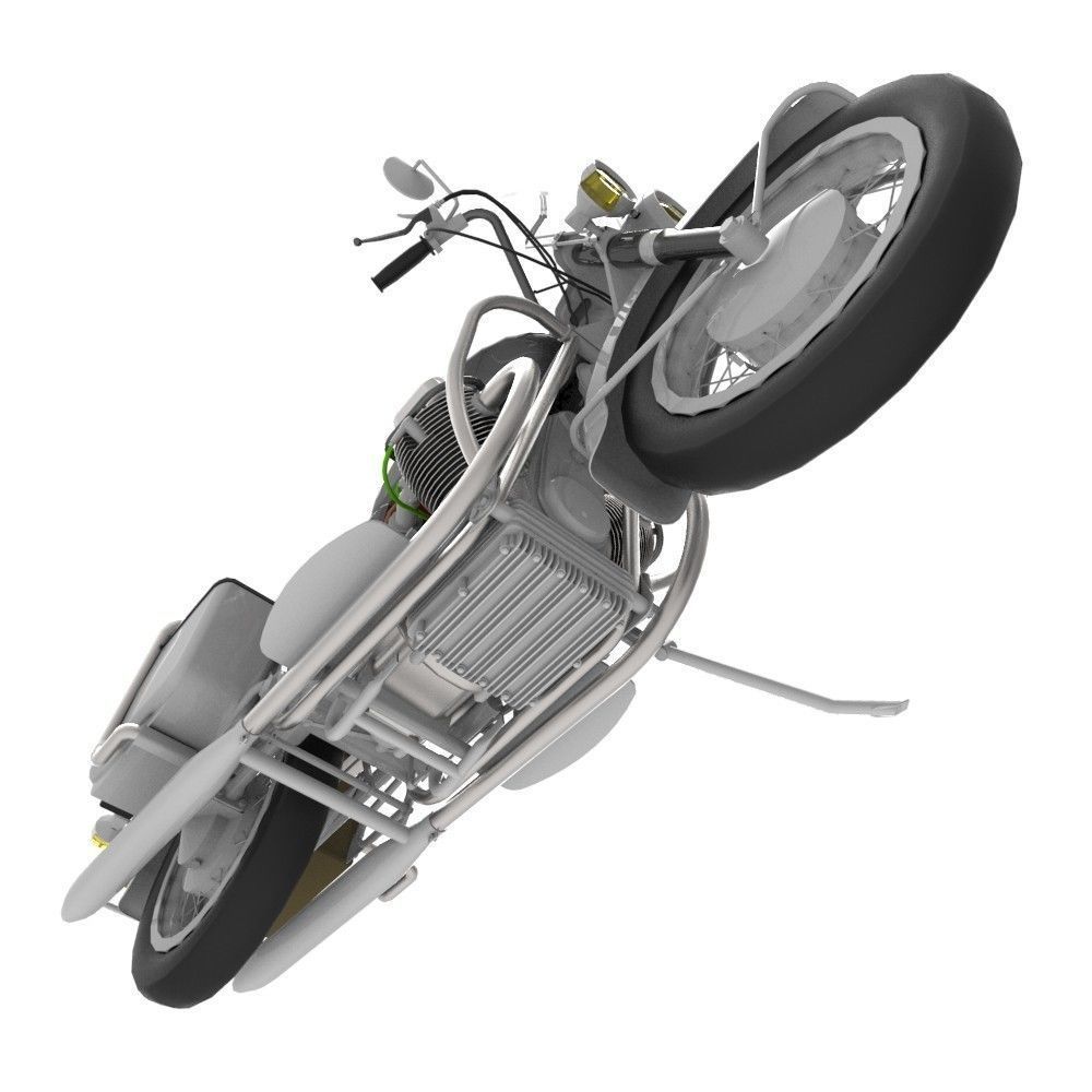 Motorcycle Low-poly 3D model_3