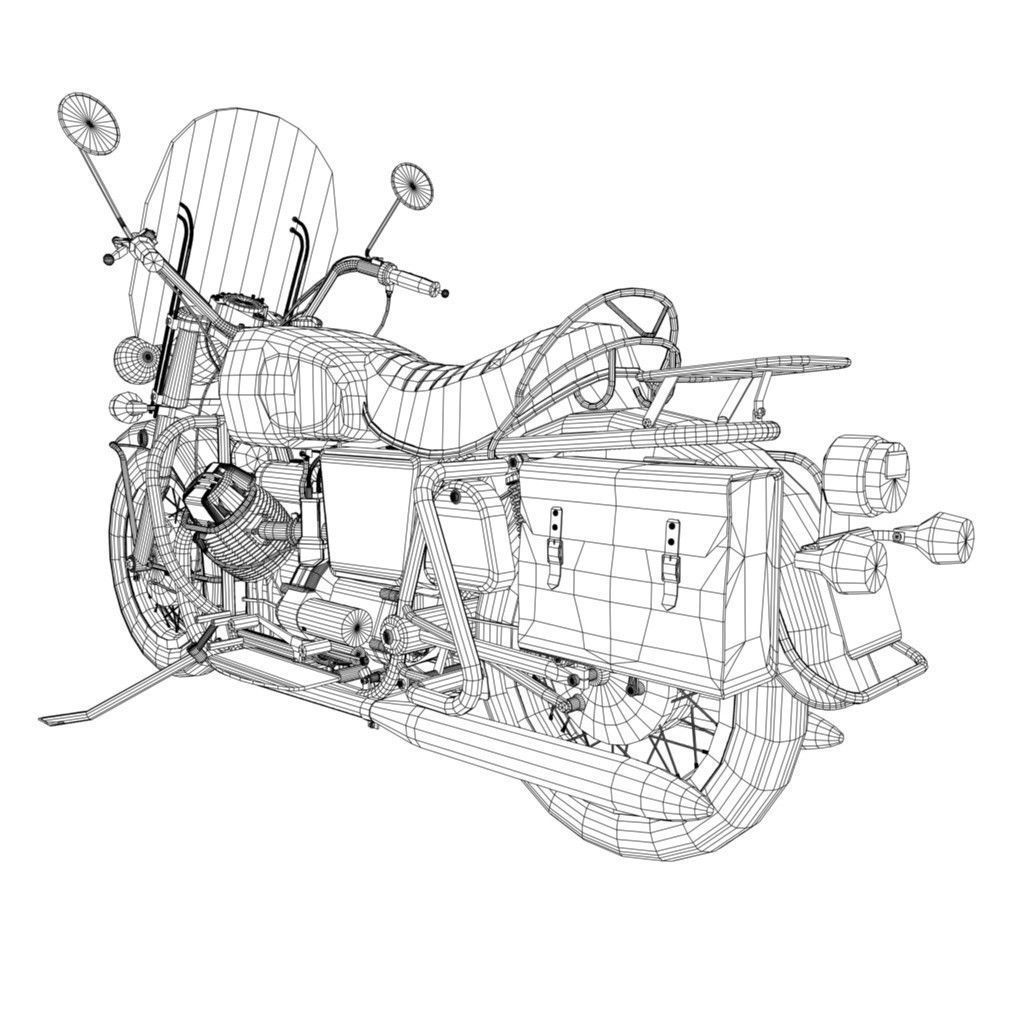 Motorcycle Low-poly 3D model_4