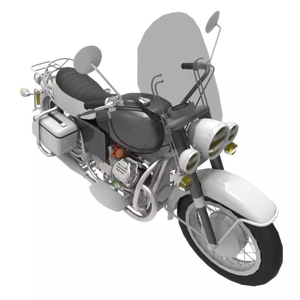 Motorcycle Low-poly 3D model_0