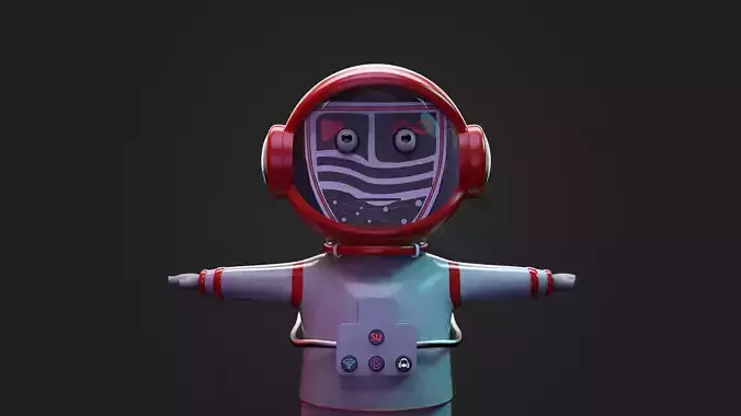 Stylized Cartoon Astronaut Character