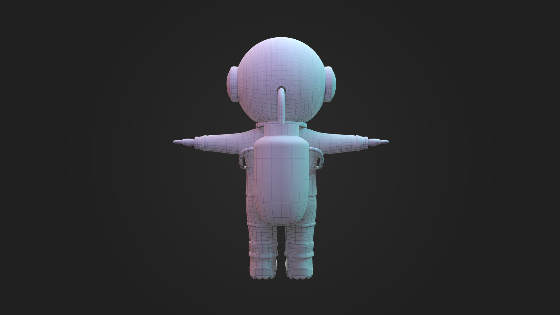 Stylized Cartoon Astronaut Character 3D model_6