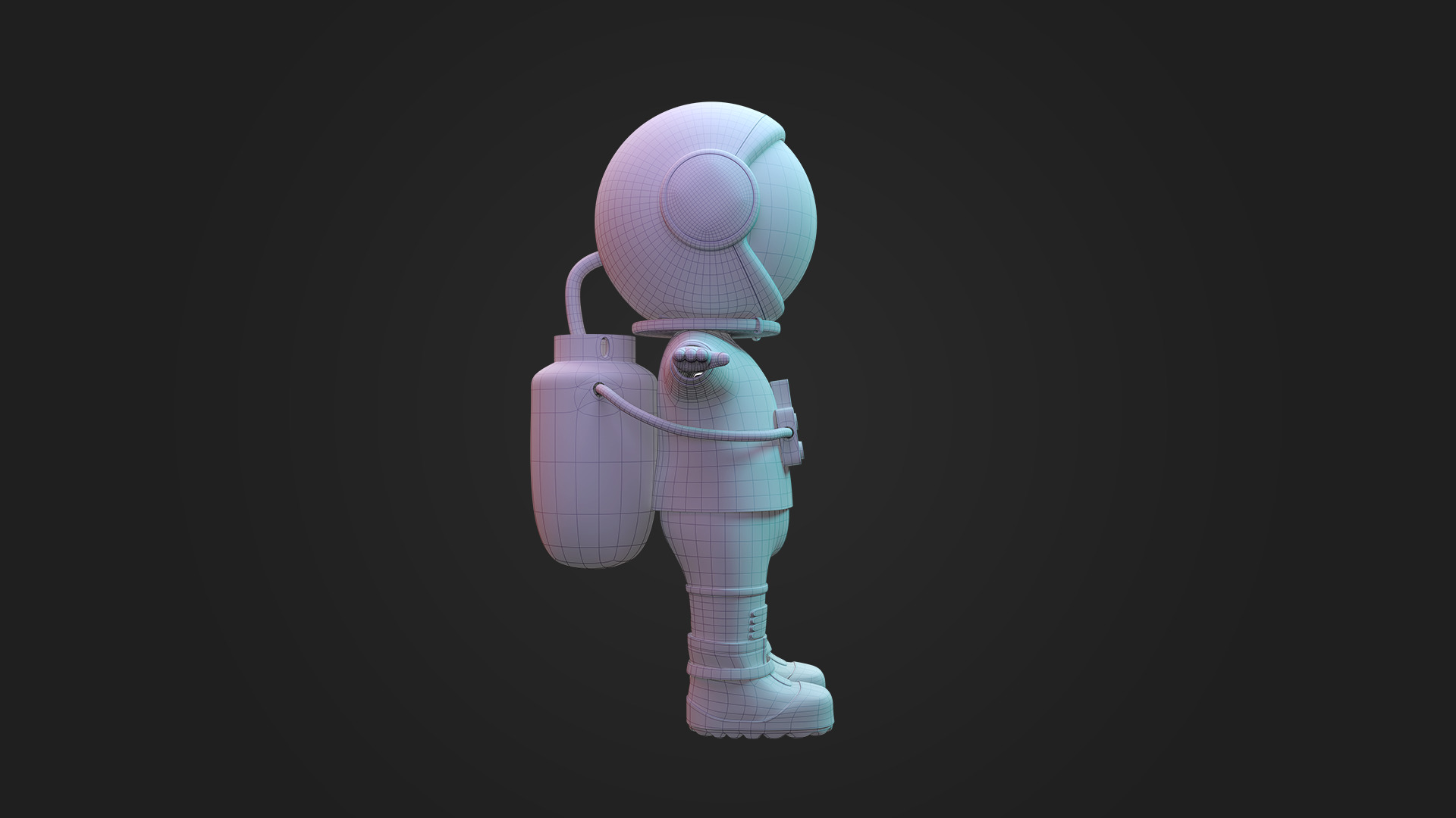 Stylized Cartoon Astronaut Character 3D model_10