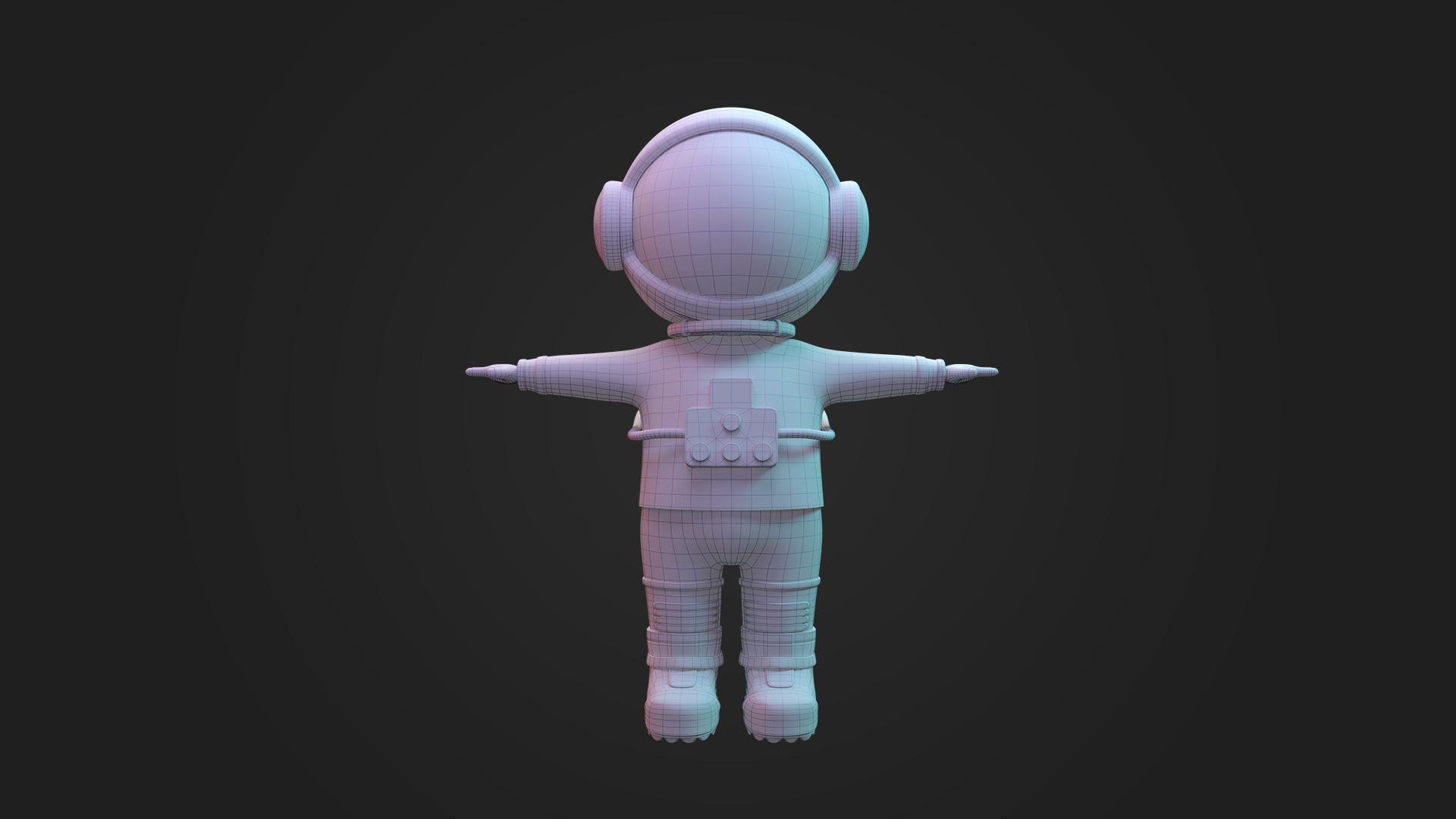 Stylized Cartoon Astronaut Character 3D model_8