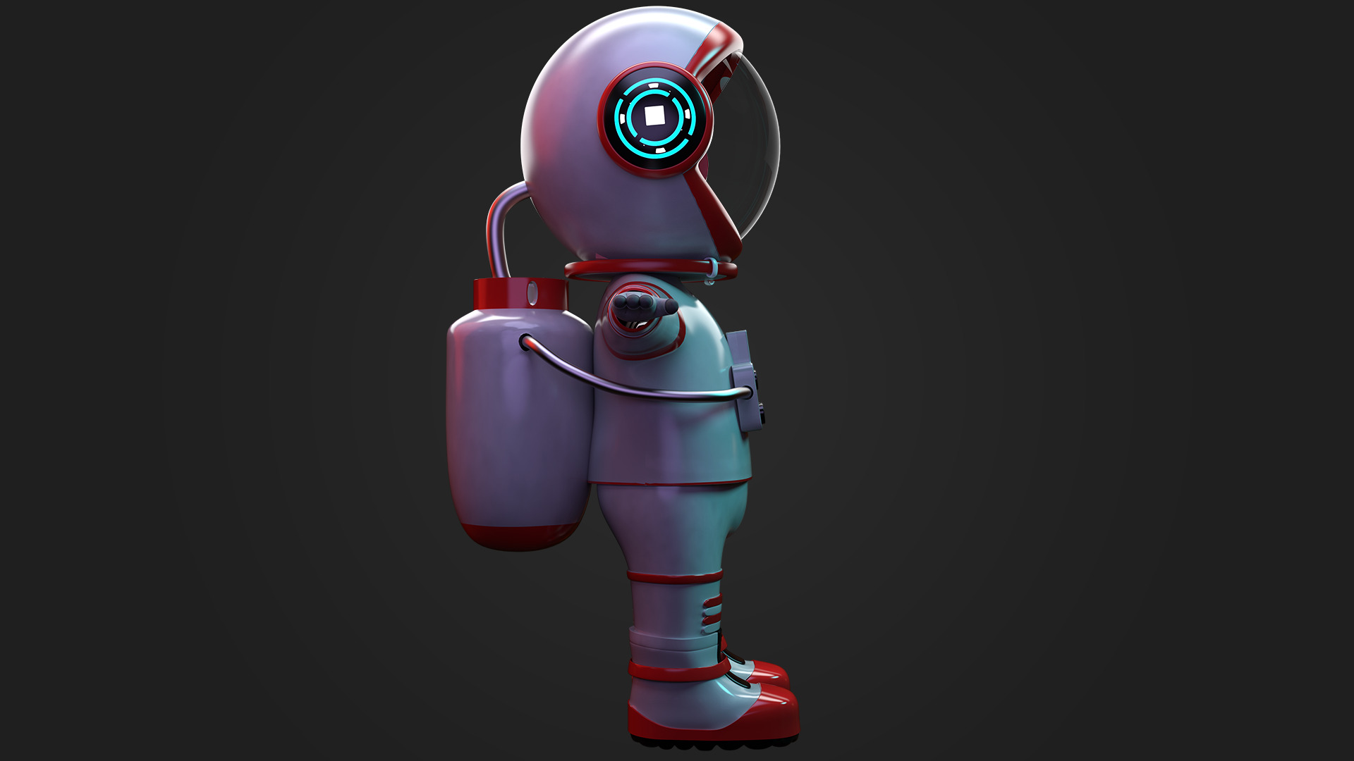 Stylized Cartoon Astronaut Character 3D model_5