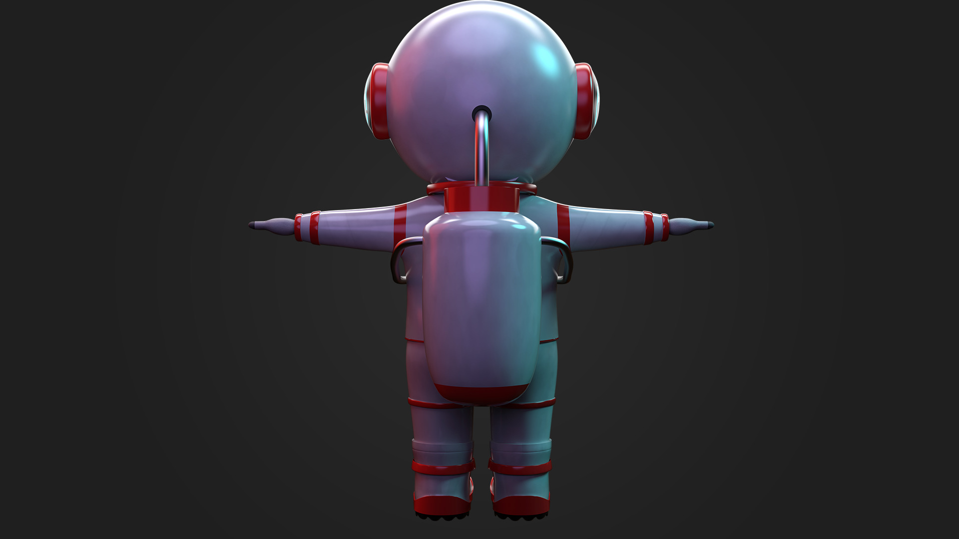 Stylized Cartoon Astronaut Character 3D model_3