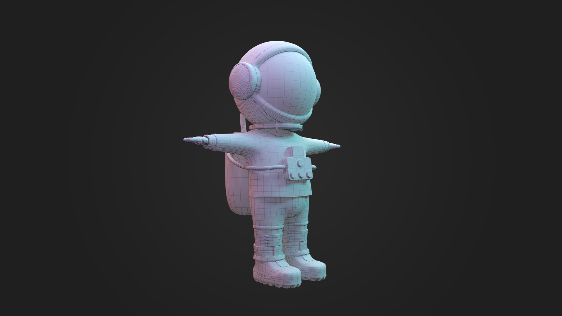 Stylized Cartoon Astronaut Character 3D model_9