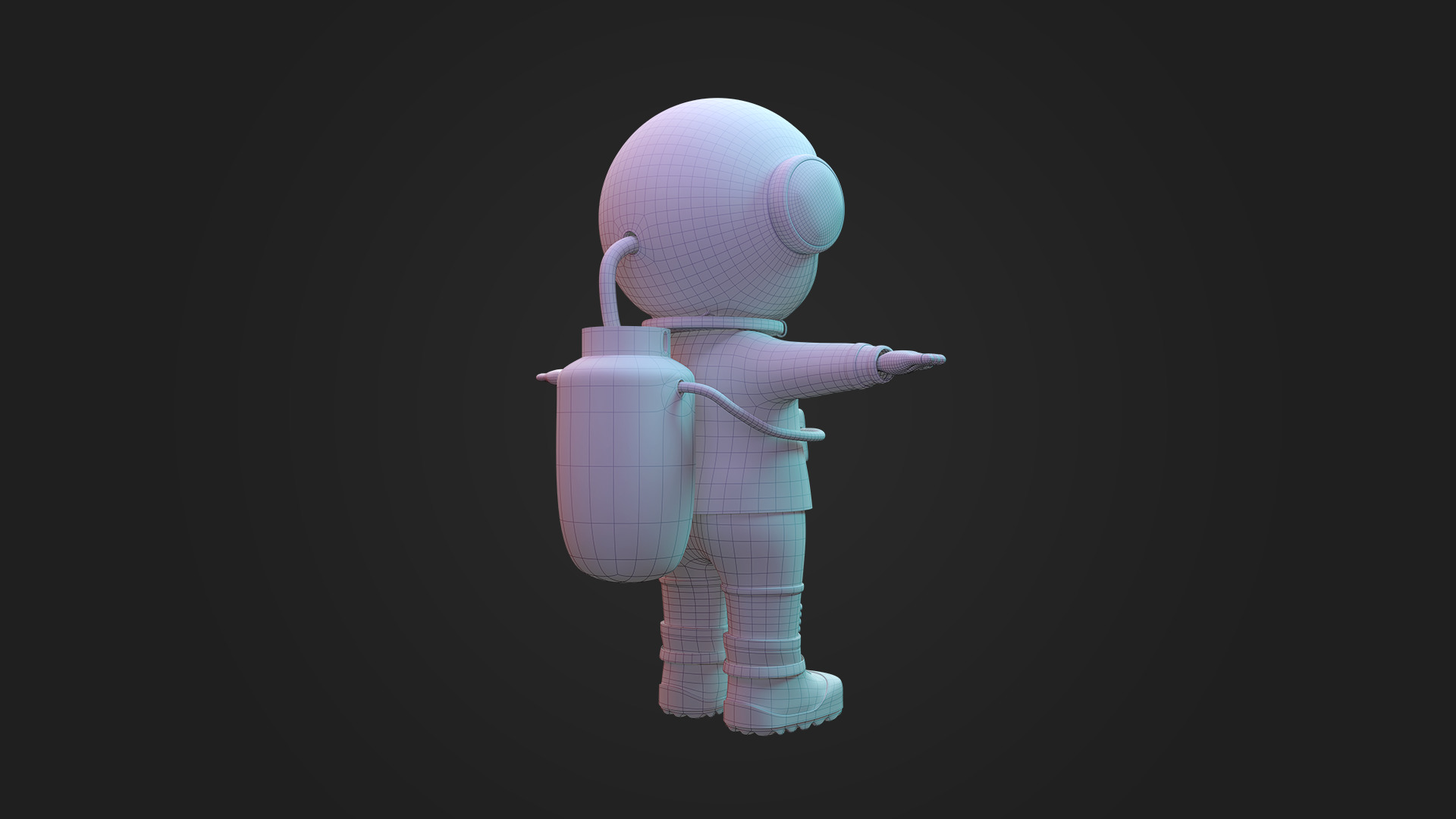 Stylized Cartoon Astronaut Character 3D model_7