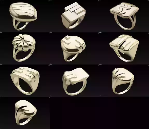 10 Light Nostone Ring 3d Print Ready