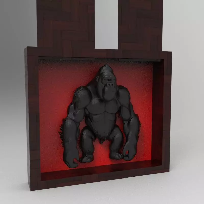Gorilla Behind the Wood - Gorilla Box Gift 3D Printer 3D print model