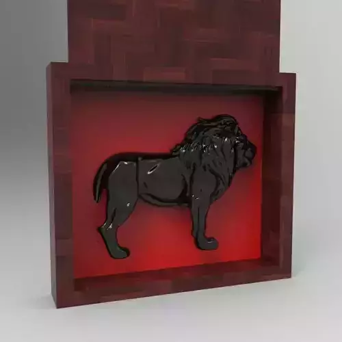 Lion Behind the Wood - Lion Box Gift 3D Printer