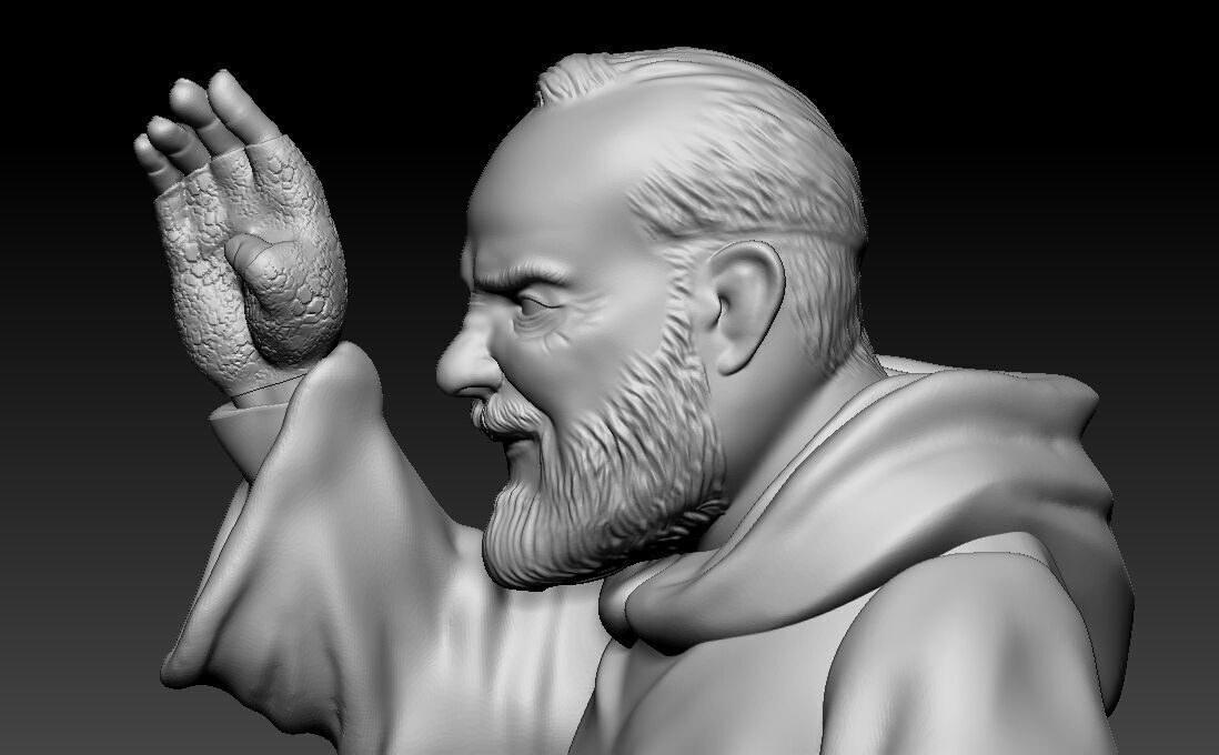 Padre Pio de Pietercina 3D print model_1