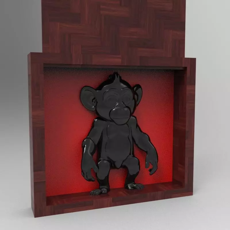 Monkey Behind the Wood - Monkey Box Gift 3D Printer 3D print model