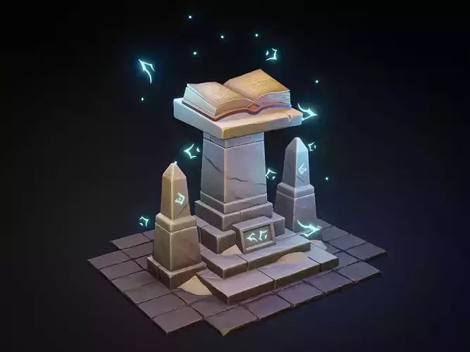 Stylized Altar and Spellbook