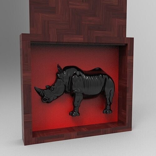Rhino Behind the Wood - Rhino Box Gift 3D Printer 3D print model