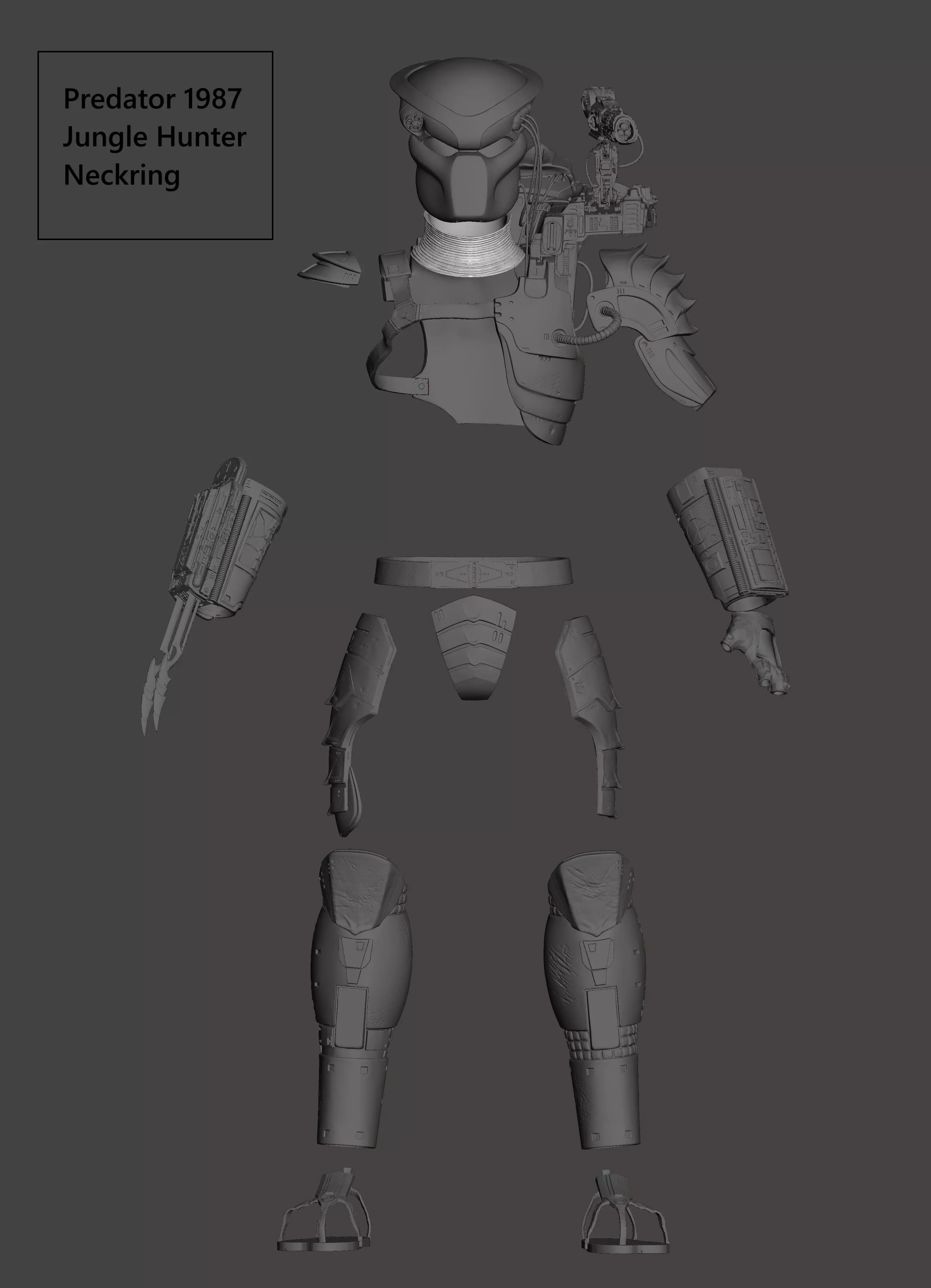 Predator 1987 Jungle Hunter Neckring 3D print model_0