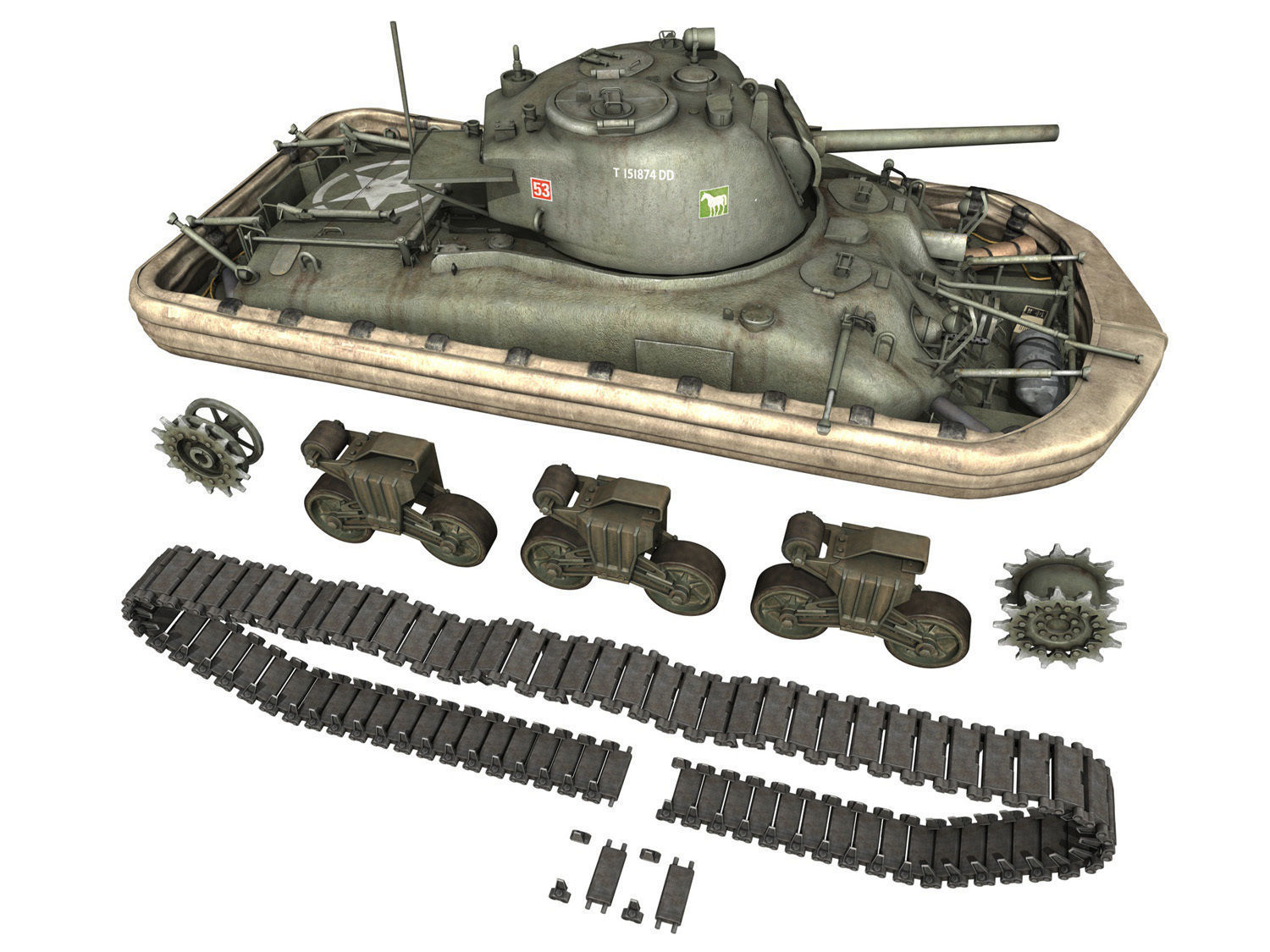 M4 Sherman MK III - Duplex Drive  3D model_11