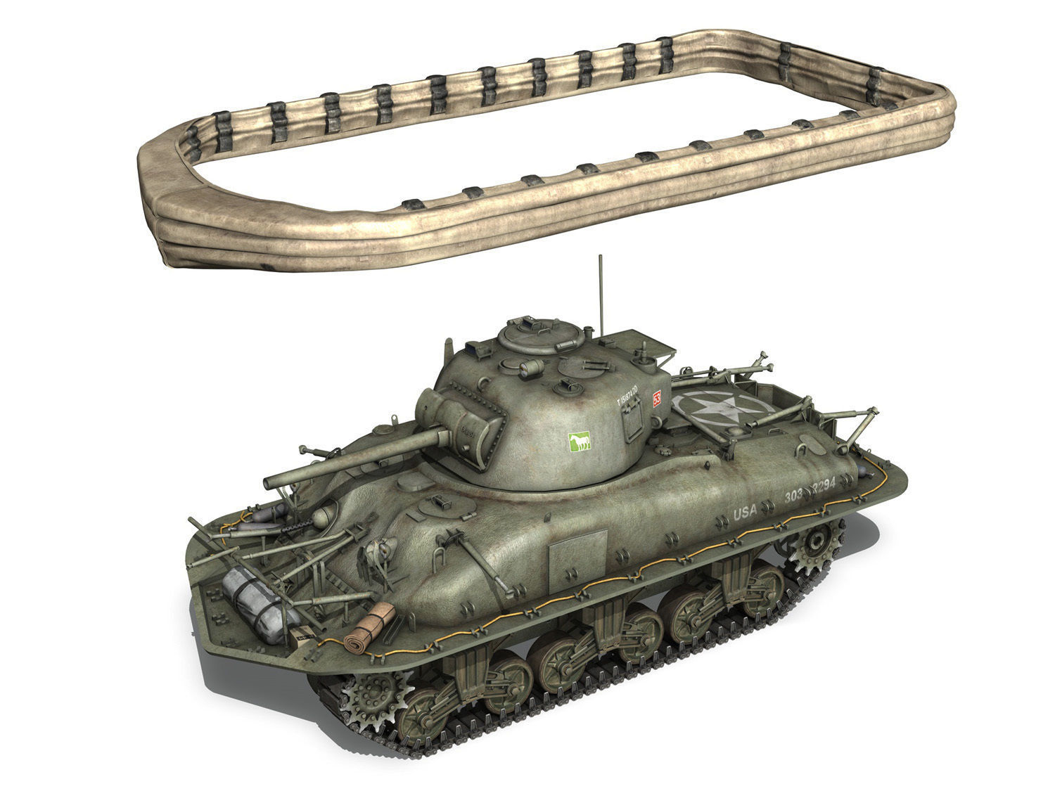 M4 Sherman MK III - Duplex Drive  3D model_10