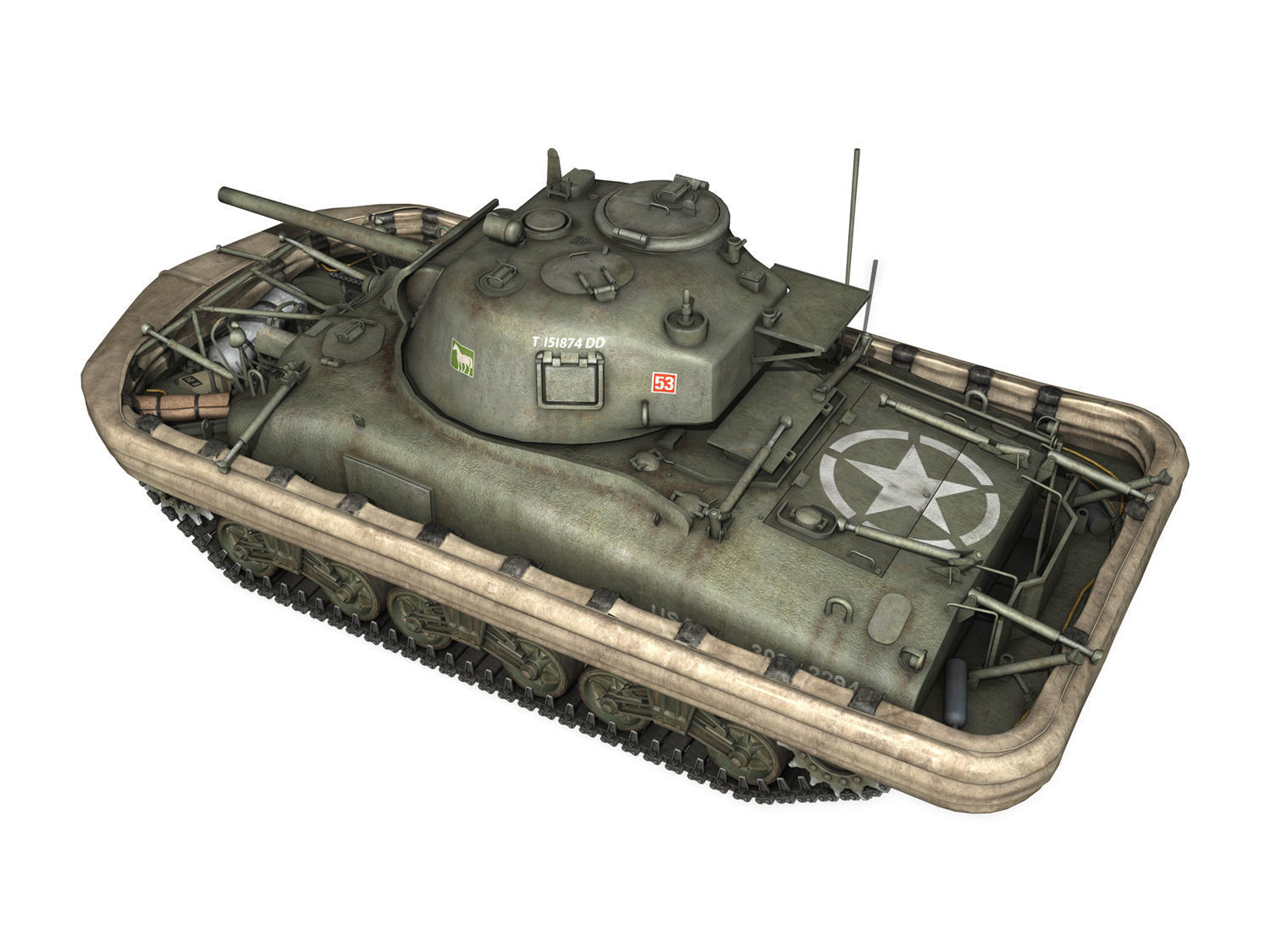 M4 Sherman MK III - Duplex Drive  3D model_4