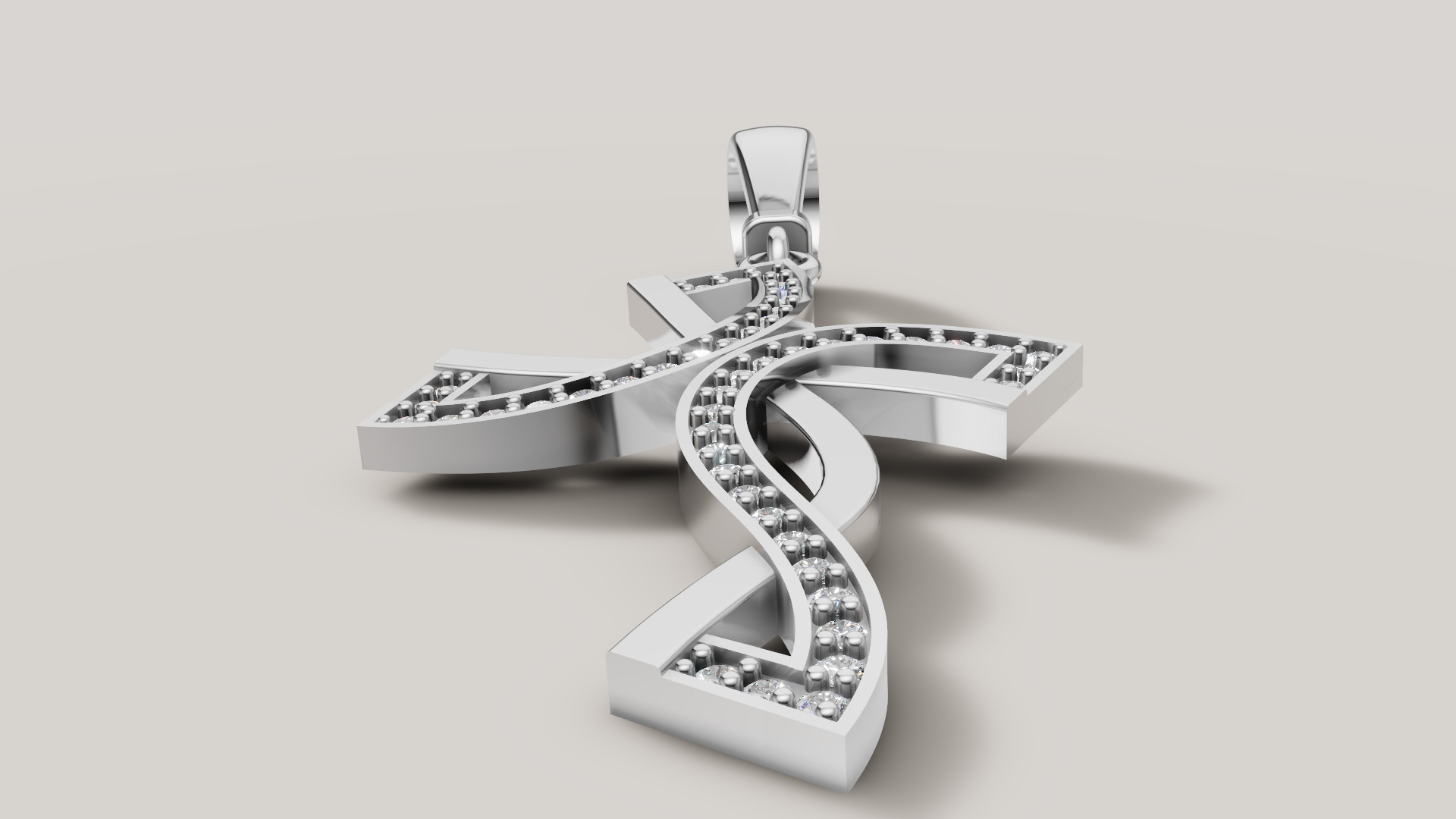 Diamond cross 3D print model C 95 3D print model_17