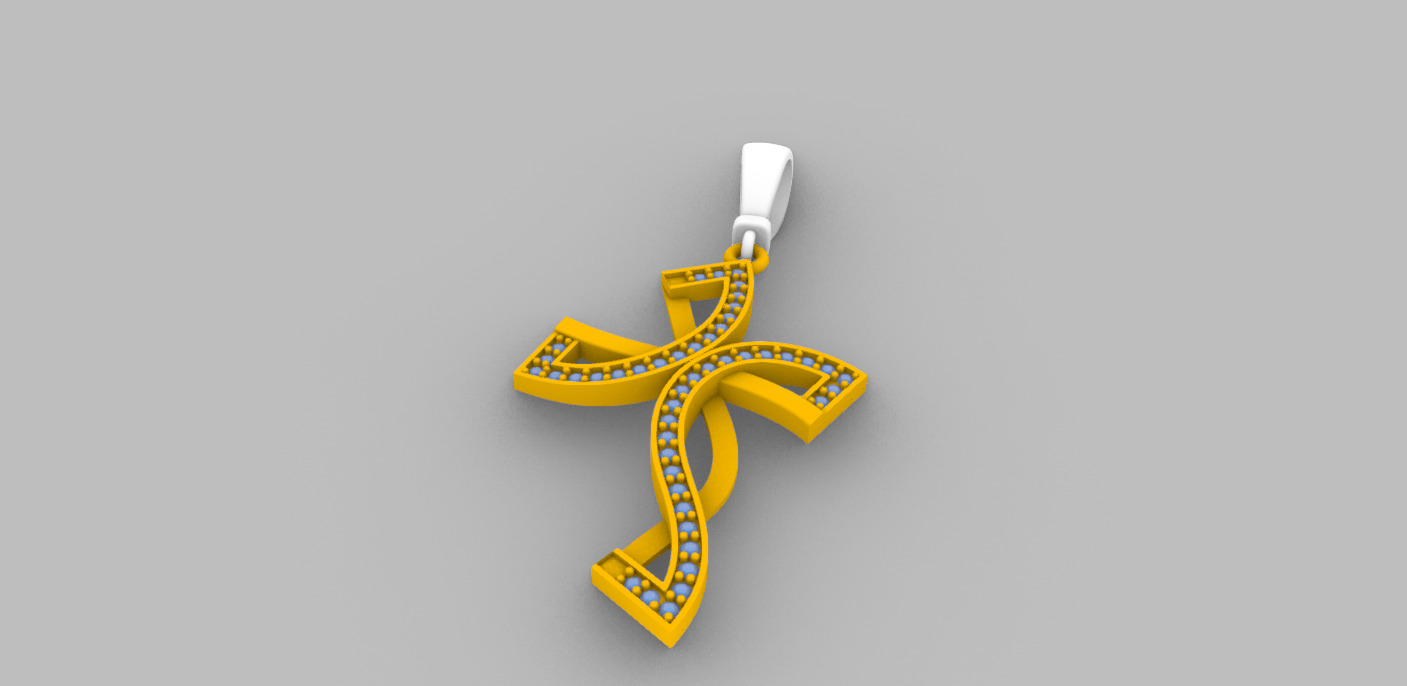 Diamond cross 3D print model C 95 3D print model_31