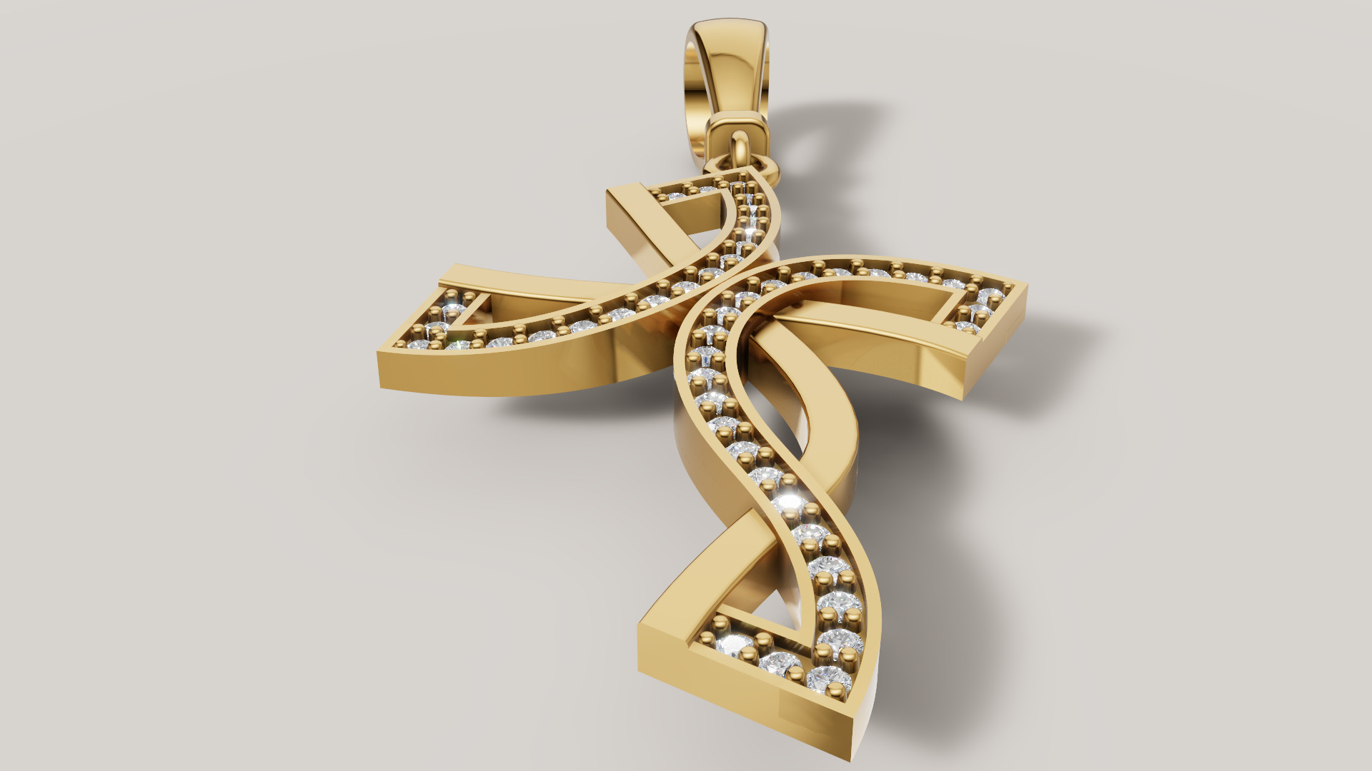 Diamond cross 3D print model C 95 3D print model_6