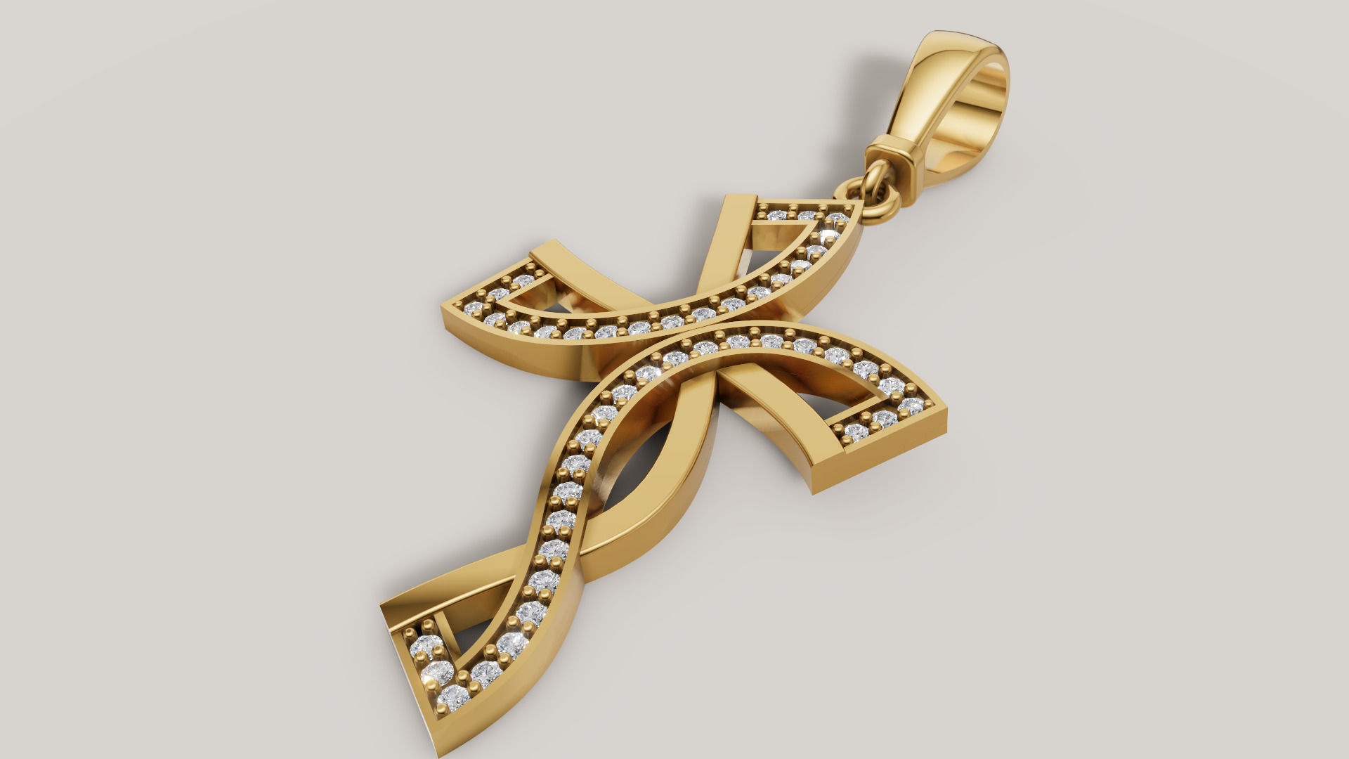 Diamond cross 3D print model C 95 3D print model_4