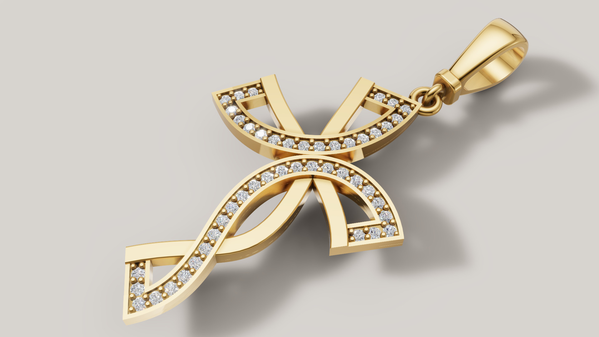 Diamond cross 3D print model C 95 3D print model_3